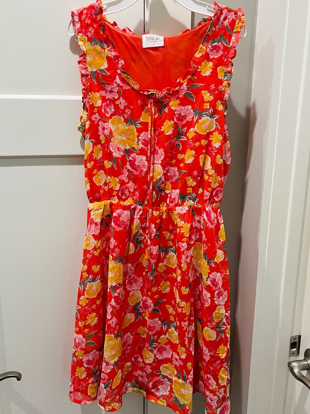 NWOT Sienna Sky Red Floral Tie-Front Sundress